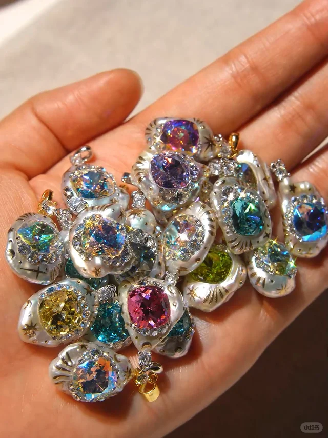 Close view of VELRI handcrafted pearl jewellery