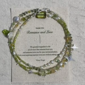 Child of Nature — Forest Green handcrafted pearl necklace