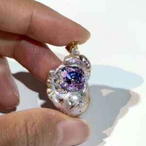 Mystic Aurora Purple Pearl Pendant
