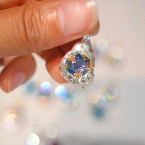 Iridescent Crystal Pearl Pendant