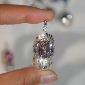 Cherry Blossom Pink — Oval Pearl Pendant photo 1