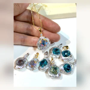 VELRI Rainbow White Baroque Pearl Pendant