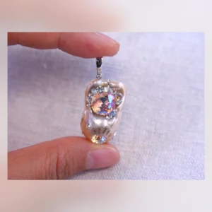 VELRI Rose Pink Baroque Pearl Pendant