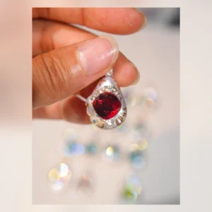 VELRI Ruby Red Baroque Pearl Pendant
