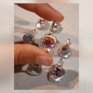 VELRI Sparkling Orange Baroque Pearl Pendant